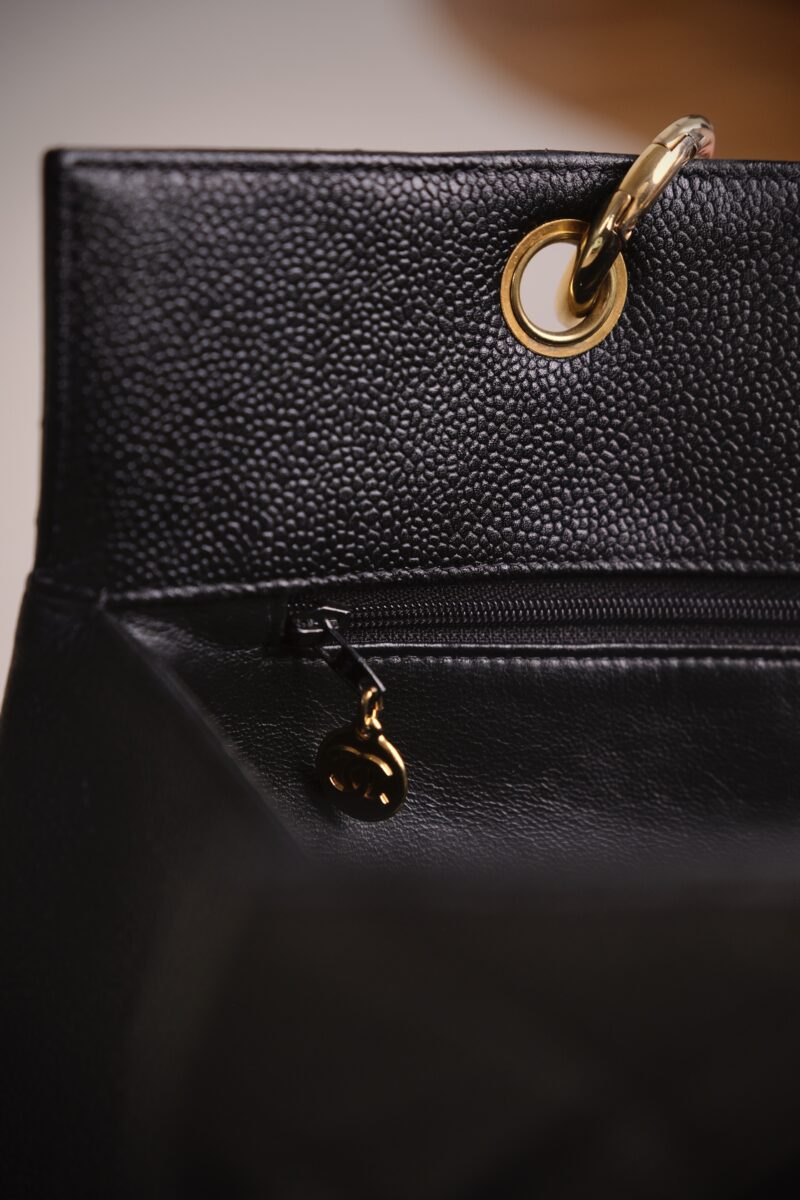 Chanel Black Caviar Grand Shopping Tote Bag
