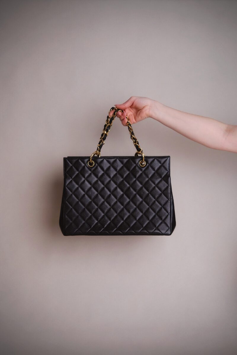 Chanel Black Caviar Grand Shopping Tote Bag