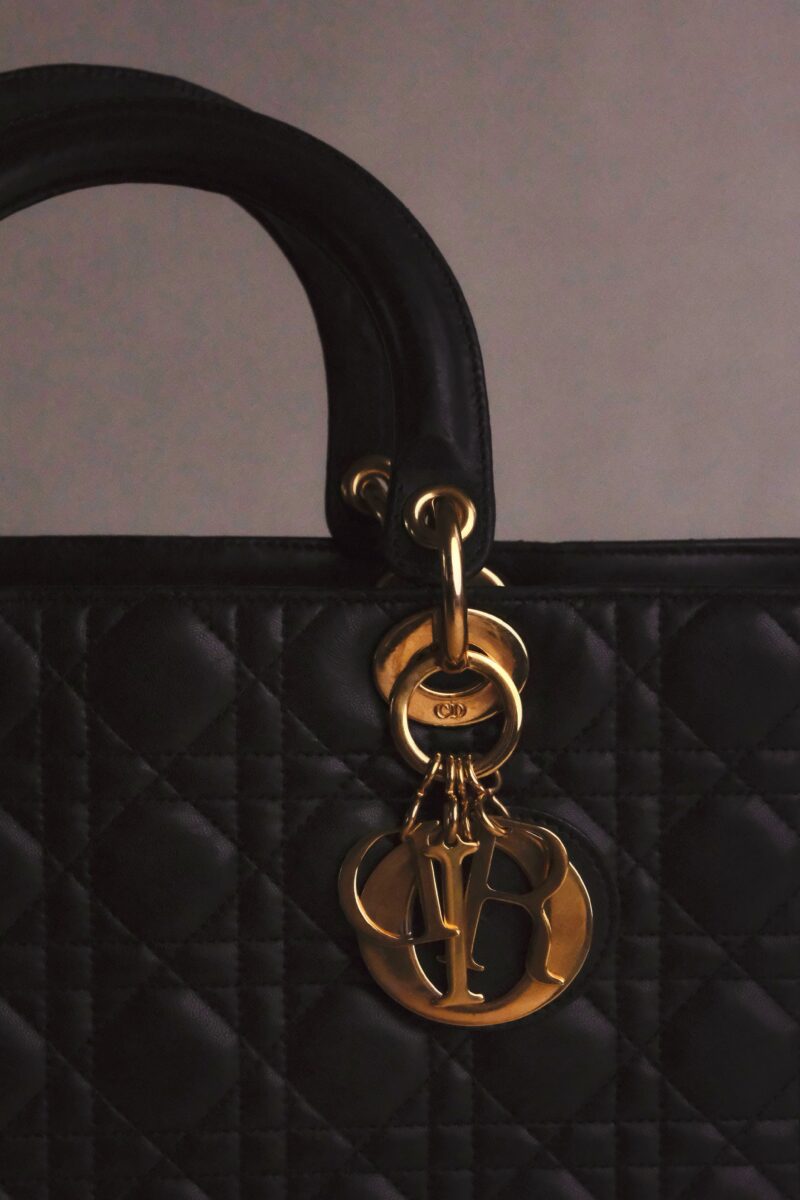 Christian Dior Lady Dior Large Lambskin Handbag