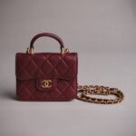 Chanel Mini Top Handle Clutch With Chain