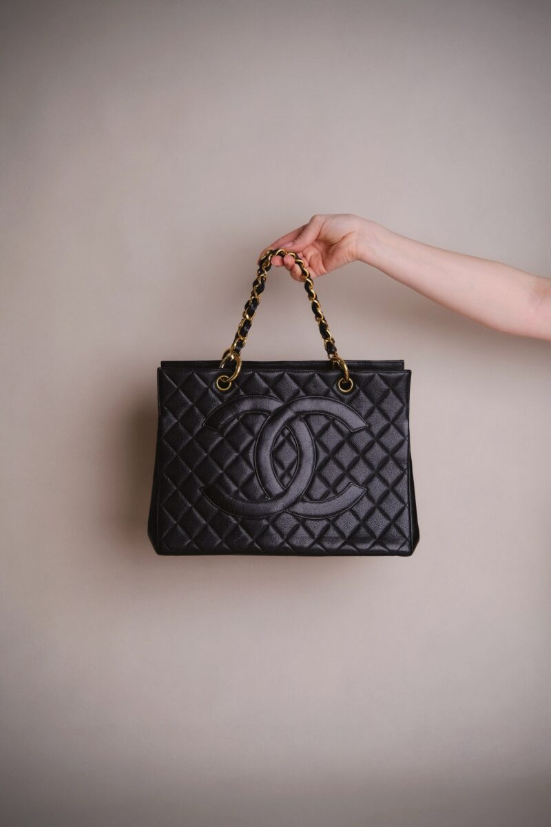 Chanel Black Caviar Grand Shopping Tote Bag