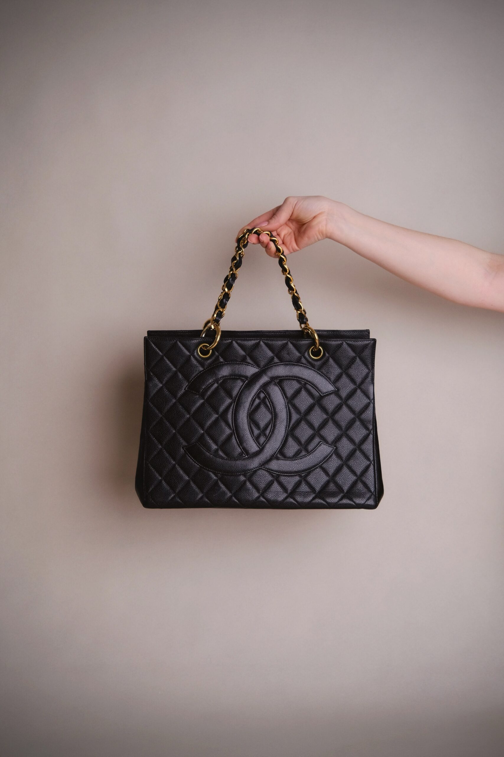 Chanel Black Caviar Grand Shopping Tote Bag